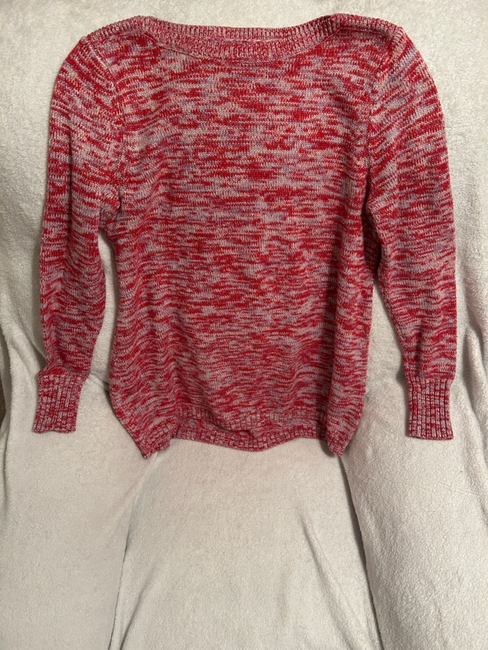 Apt. 9 Red and White Marled Crewneck Sweater